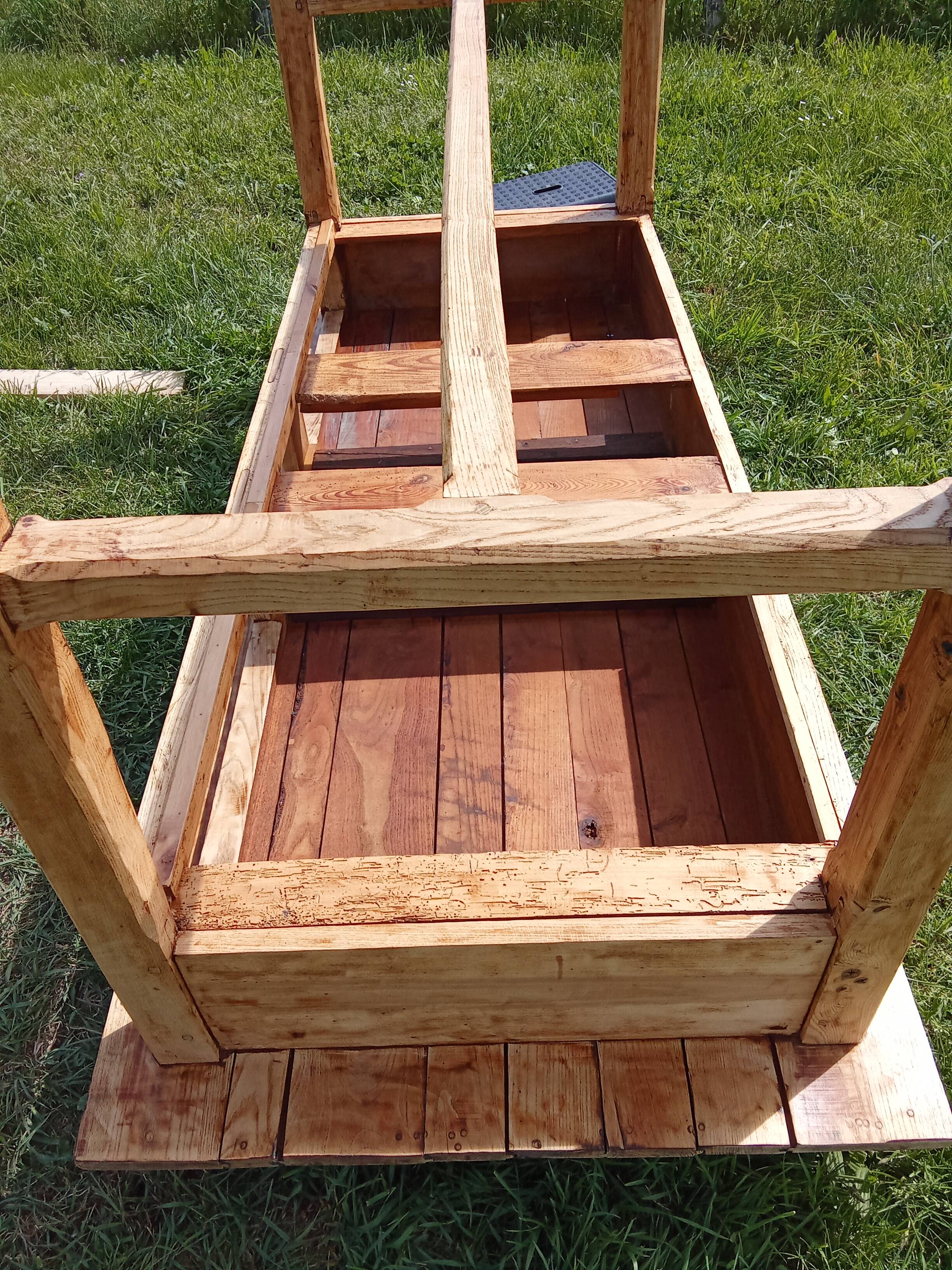 VERY OLD AUVERGNE FARM TABLE IN SOLID WOOD / 3 LARGE DRAWERS