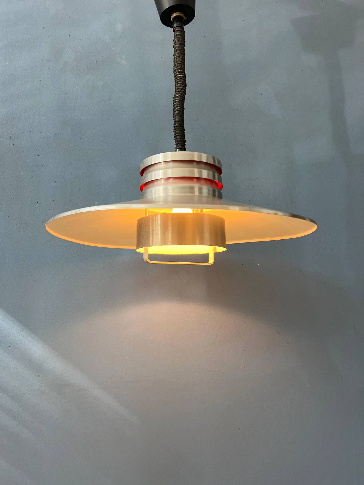 Vintage aluminium space age pendant lamp