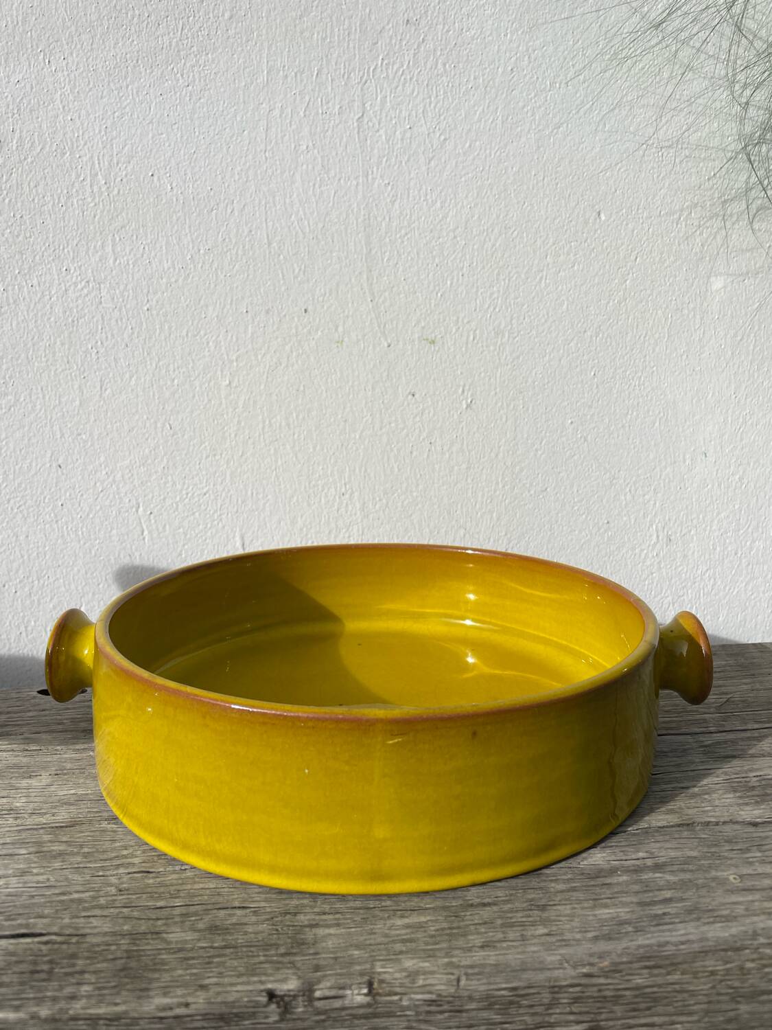 Fire-earth glazed ceramic salad bowl