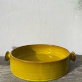 Fire-earth glazed ceramic salad bowl