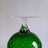 Vintage Green Glass Footed Vase