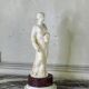 Alabaster sculpture, lady with a mask in the antique style, 19th century