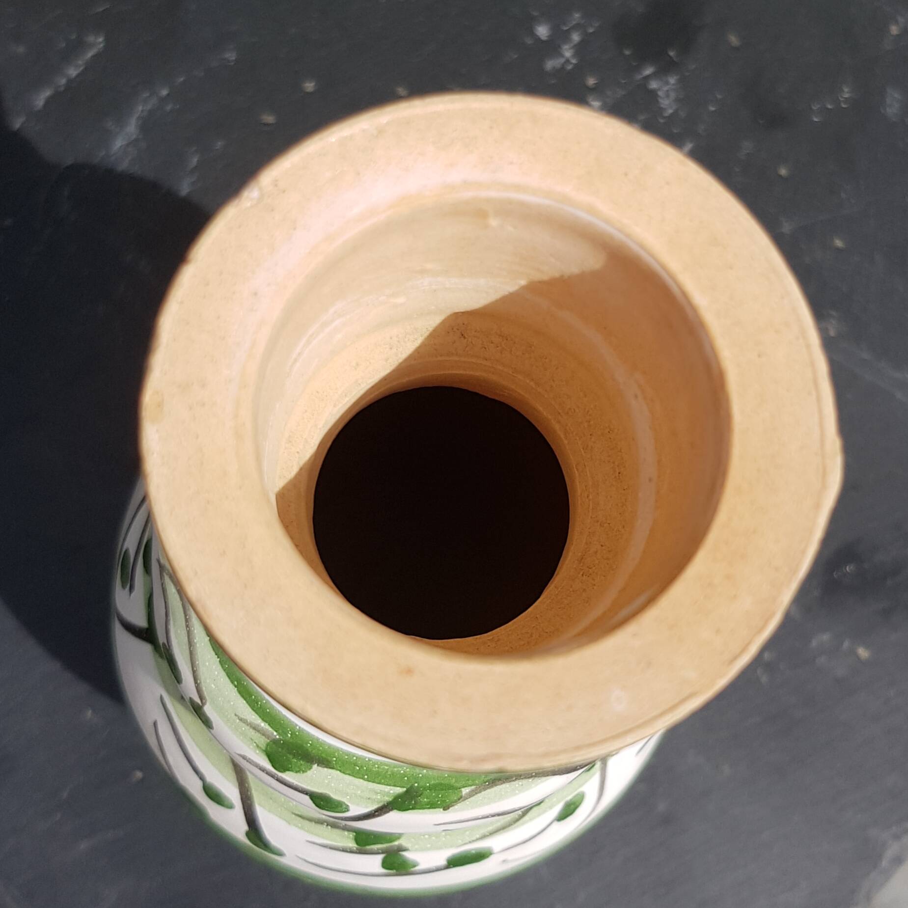 Small green ceramic vase