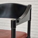 1970s, set of 2 Finnish armchairs by Lepokalusto, original condition, birch wood, leather.