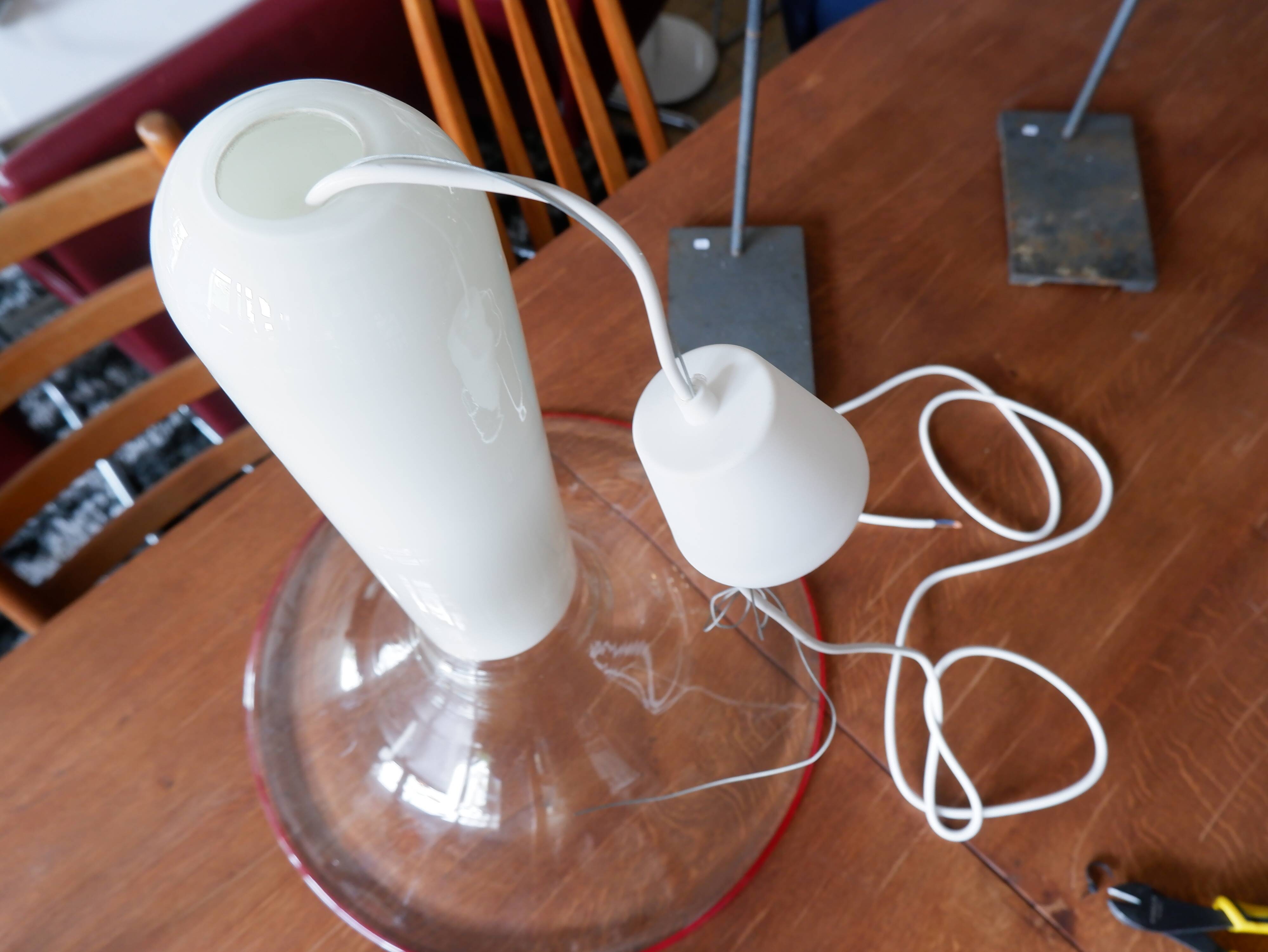 Murano glass hanging lamp for Leucos Italy, 1970s