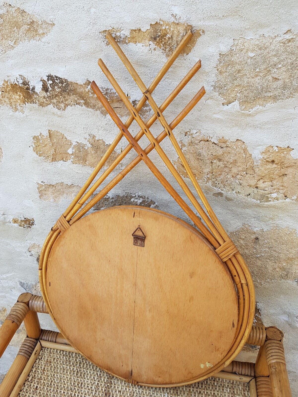 Old rattan mirror 55x34cm