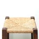 Wooden stool with straw seat, 1970s