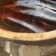 Fruit bowl in glazed ceramic stamped Vallauris, vintage 1960