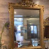 Old Napoleon 3 gilded stucco wood mirror, large model