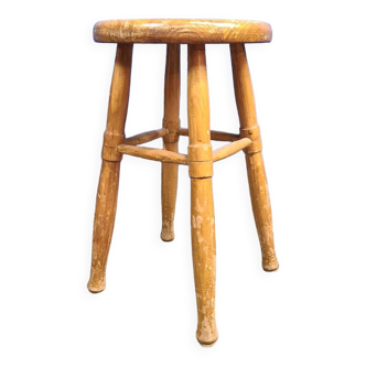 Tabouret bois massif vintage