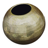 Antique decorative round vase in hammered brass