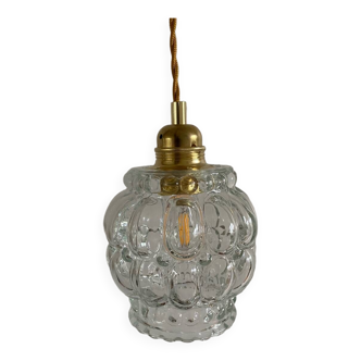 Walking lamp with vintage glass globe