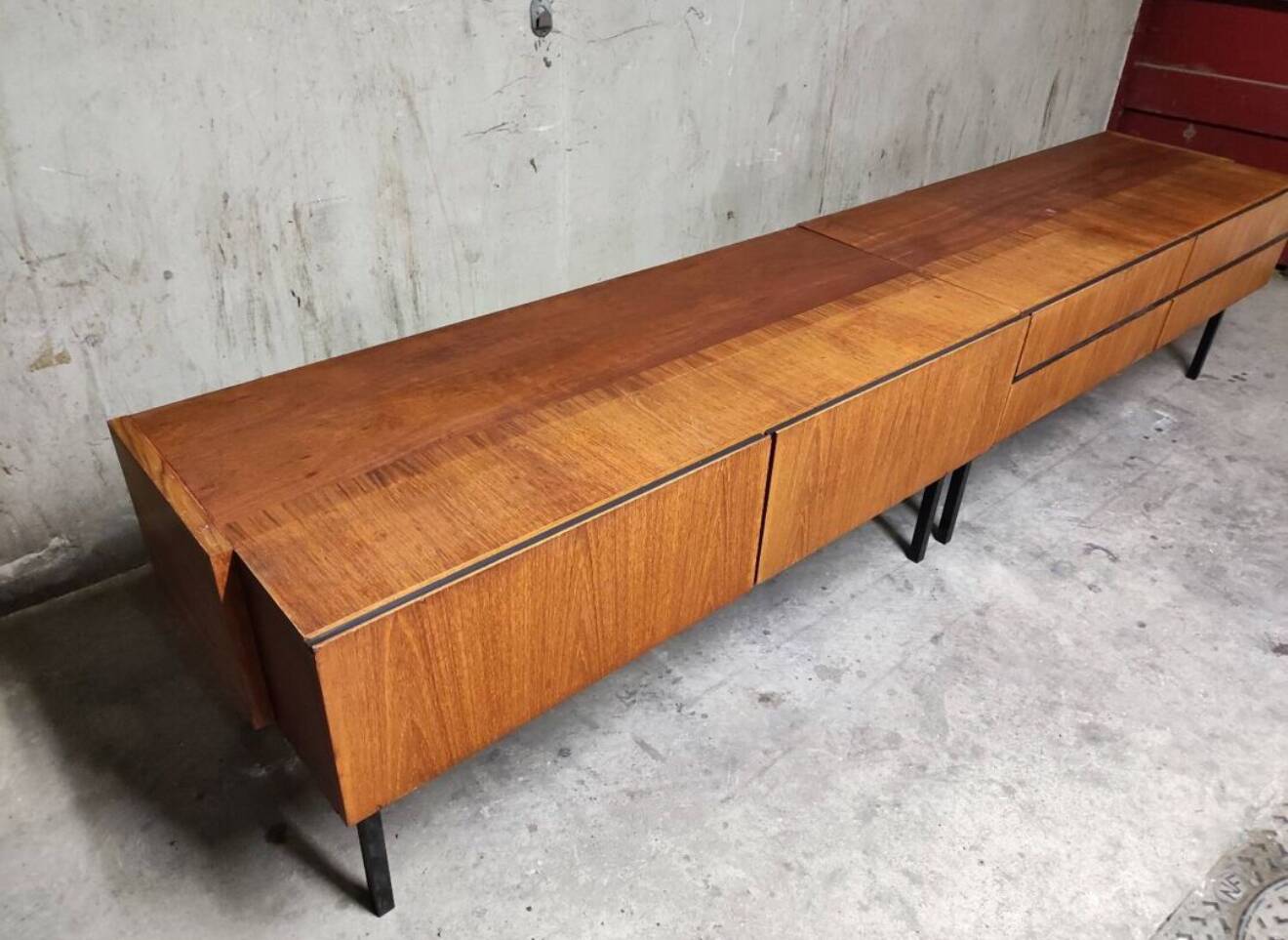 Vintage modular sideboard / Scandinavian low sideboard 1960s 1970s – teak