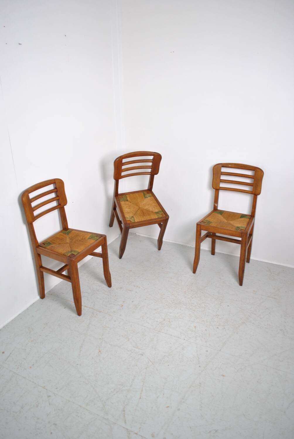 3 chaises style Pierre Cruege 1950