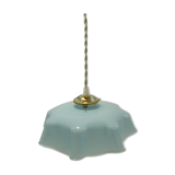Blue opaline hanging lamp
