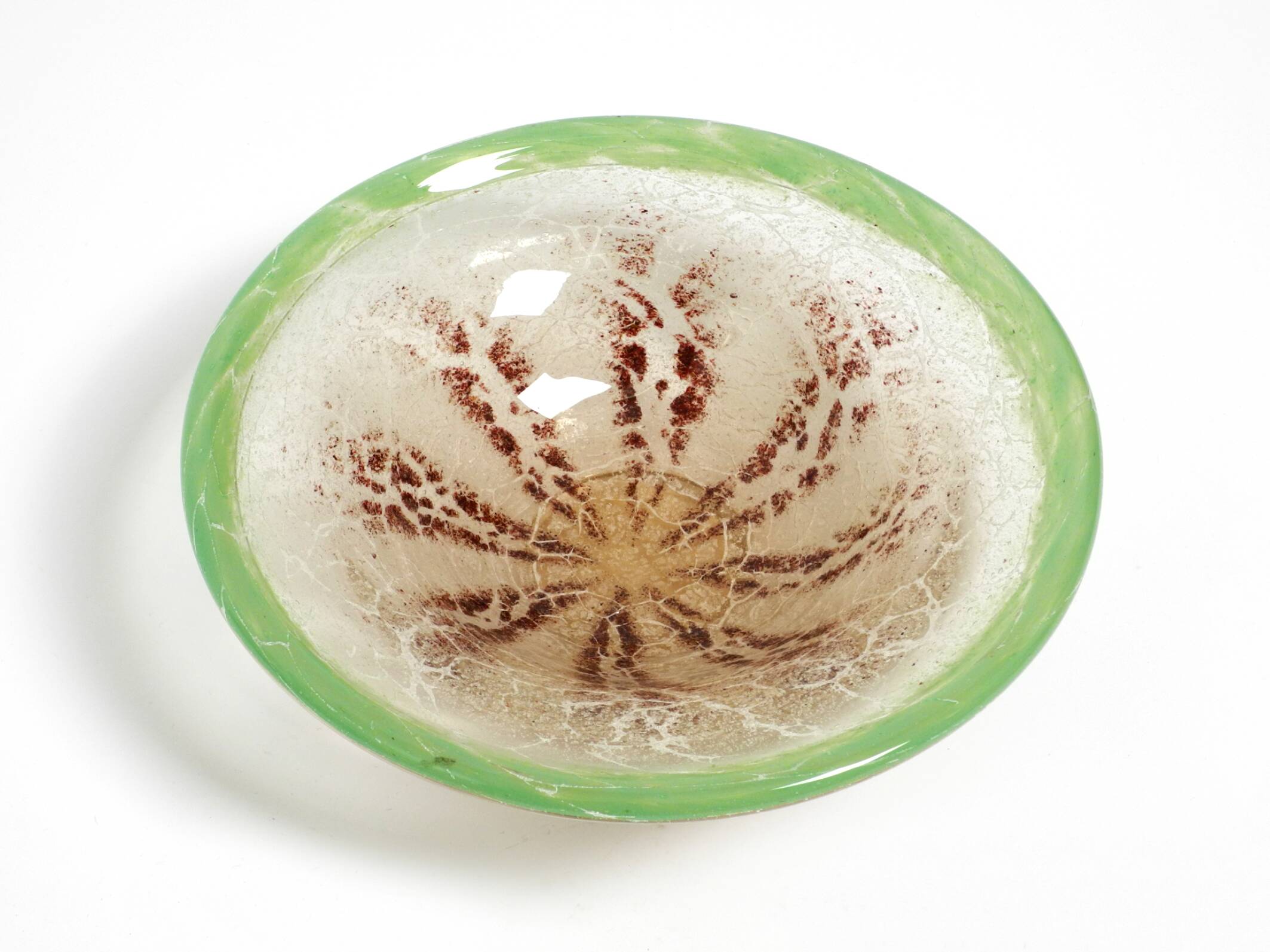 Three large colored 1930s glass bowls by Karl Wiedmann for WMF Ikora