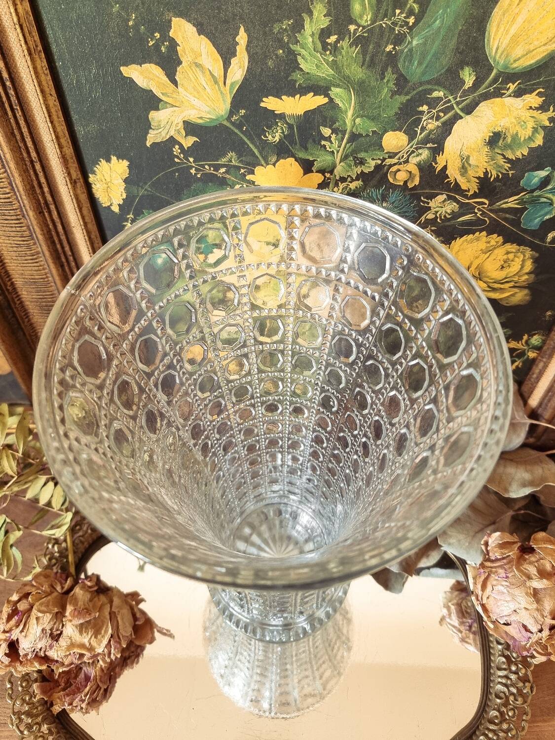 Large vintage glass vase