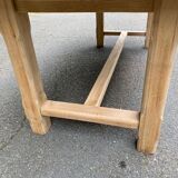 Renovated farmhouse dining table in raw wood 180cm 20th century