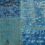 Oversized blue and green wool turkish carpets