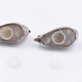 Salt and pepper salt pepper metal silvery in the form of duck art deco style