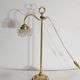 Tulip lamp in glass and bronze, adjustable, art deco 1920