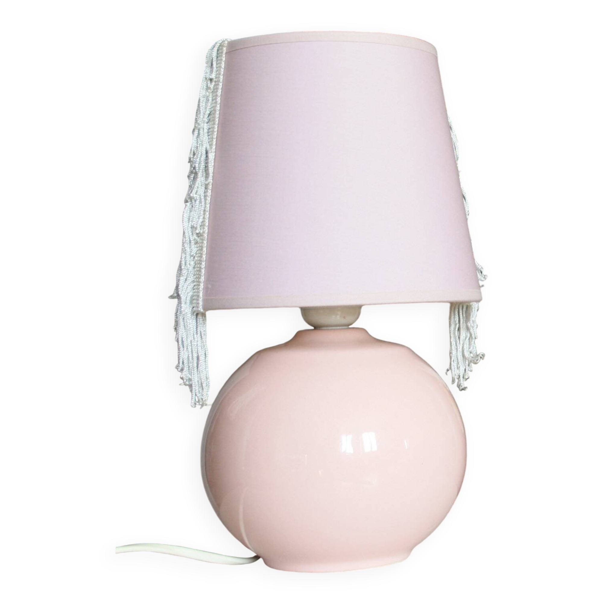 Pink ceramic ball lamp