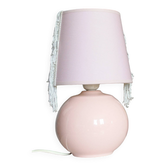 Lampe boule en céramique rose