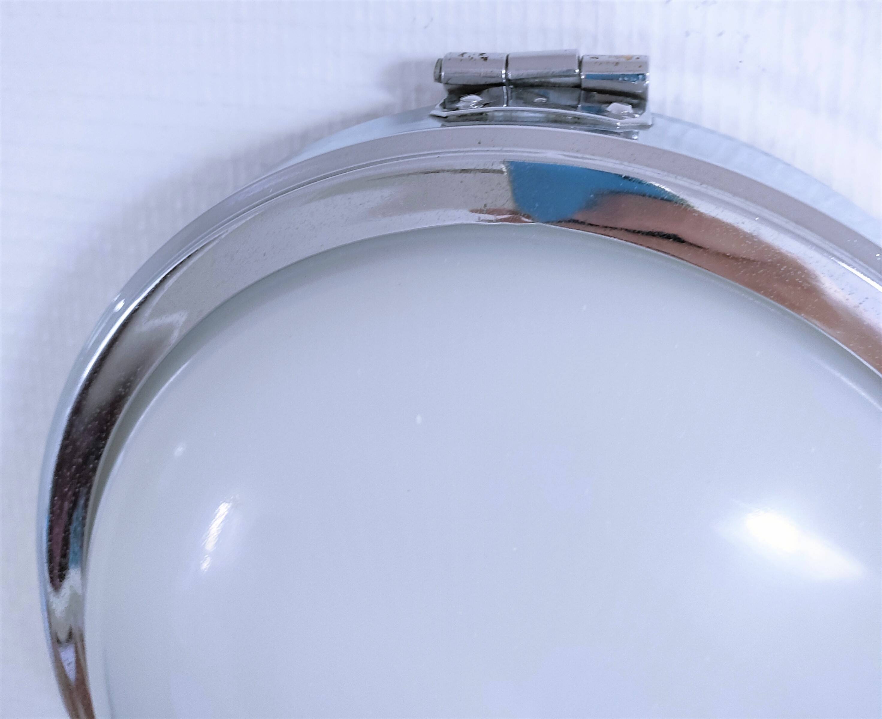 Wall lamp Art Deco opaline chromed metal 30s
