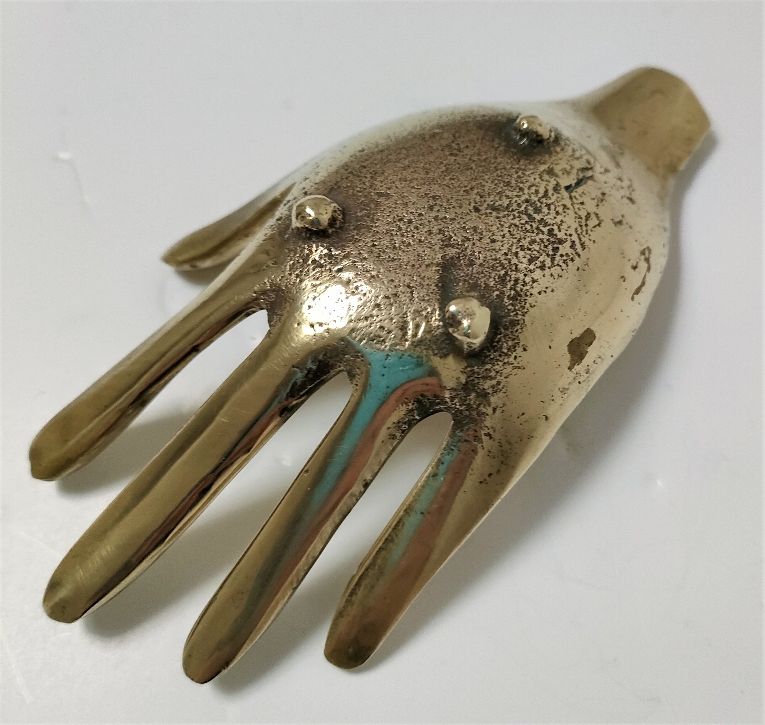 Hand bronze gilded ashtray design 70s