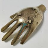 Hand bronze gilded ashtray design 70s