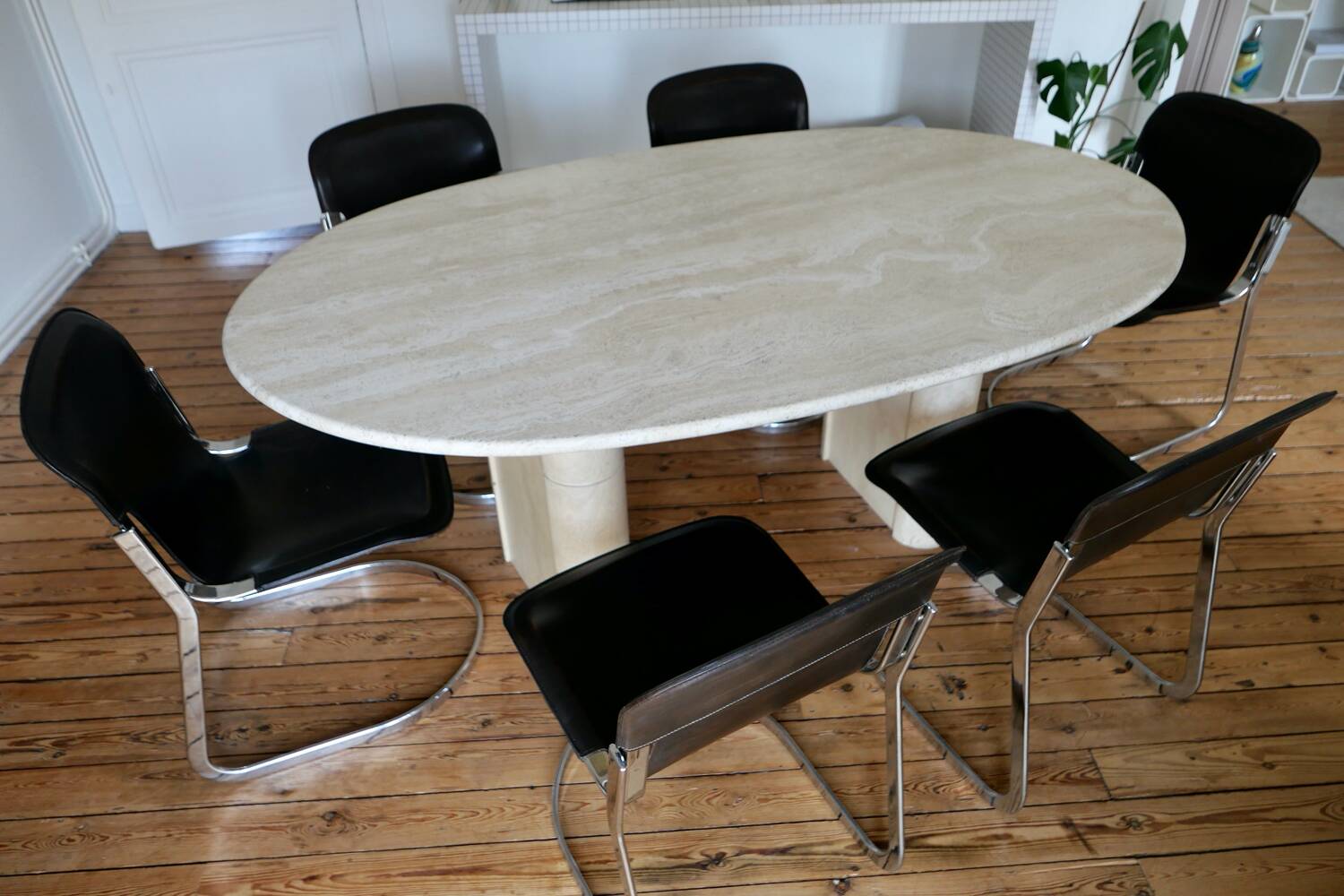 Roche Bobois travertine table