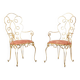 Pair of wrought iron and gilded armchairs, circa 1990