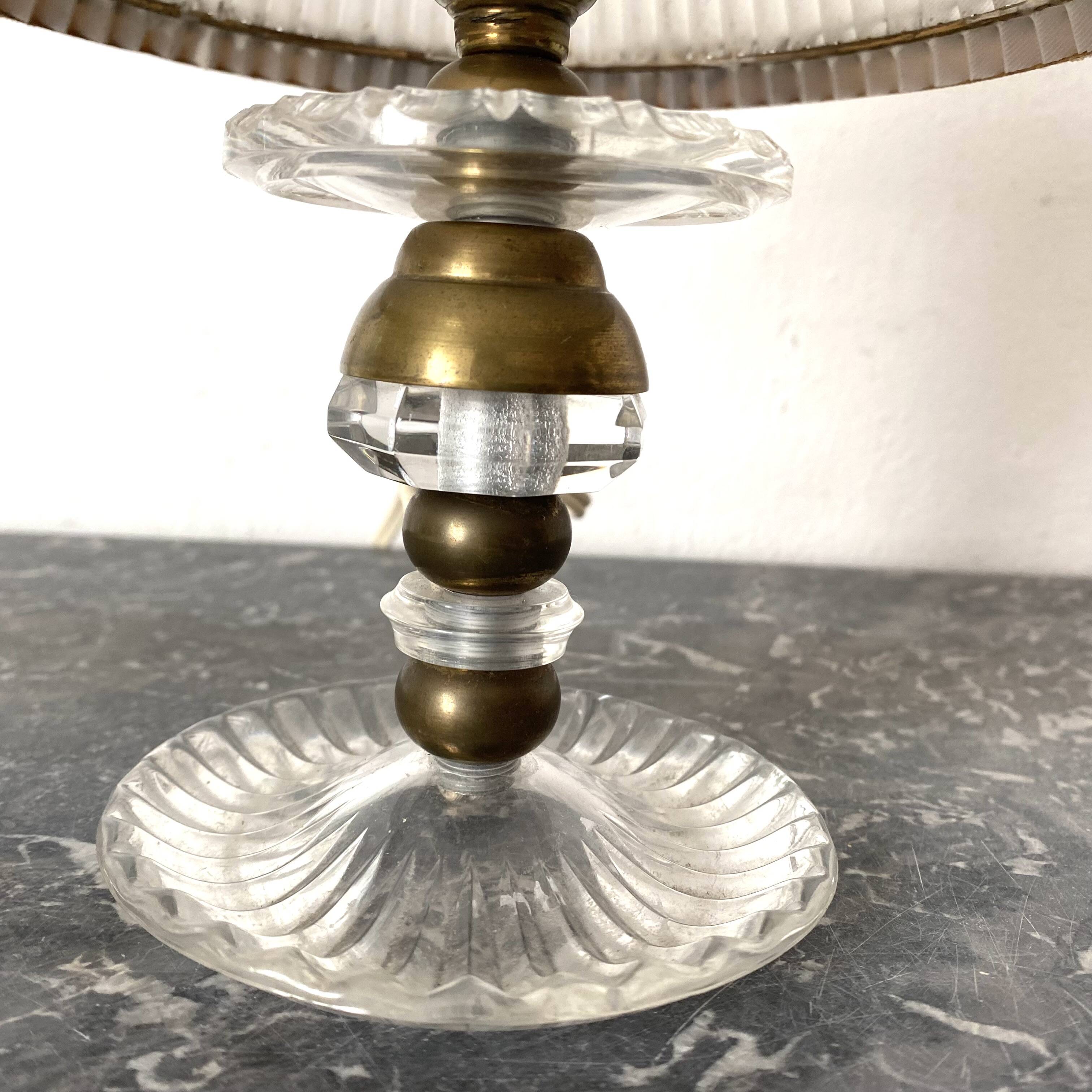 Vintage bedside lamp, pleated lampshade