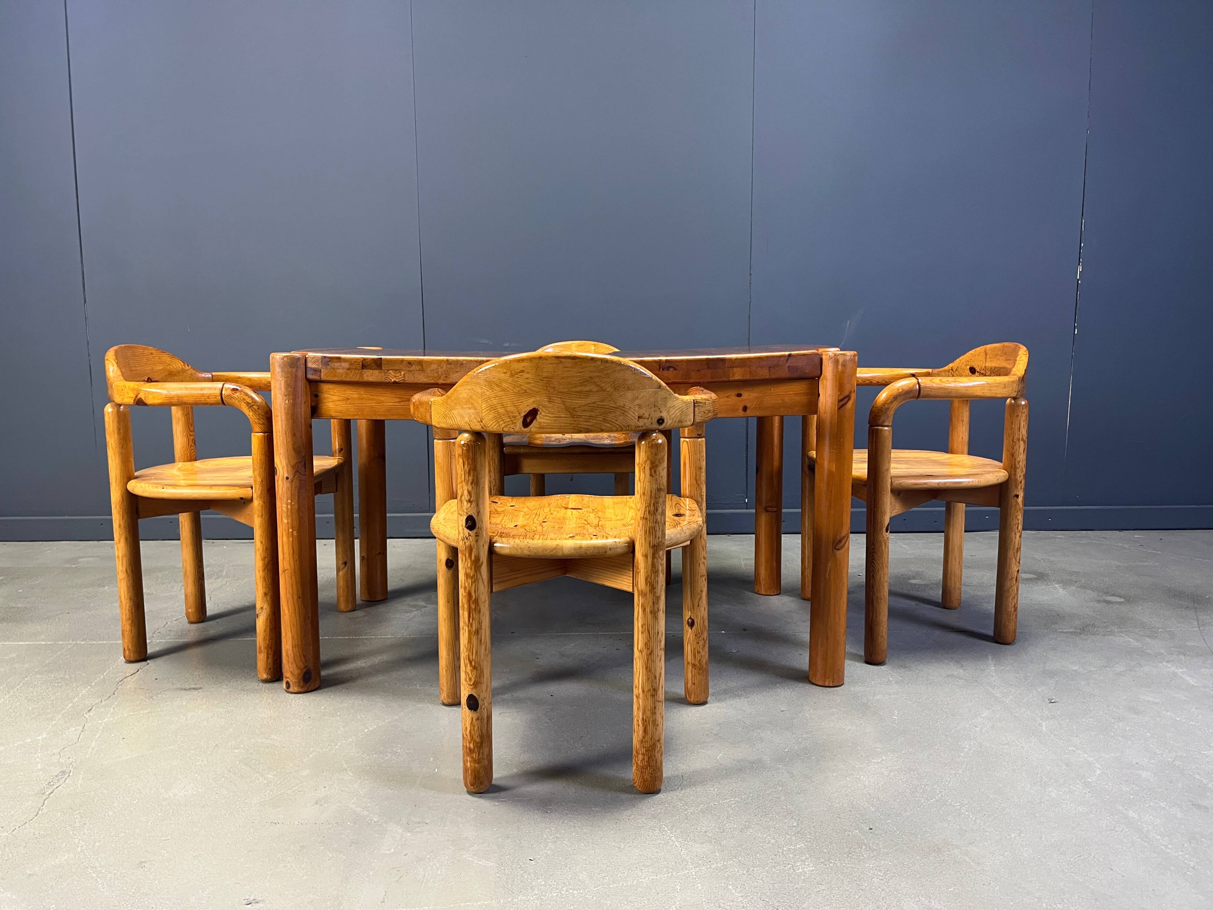 CJ Rosengaarden pine wood dining set - set of 5 - 1970s