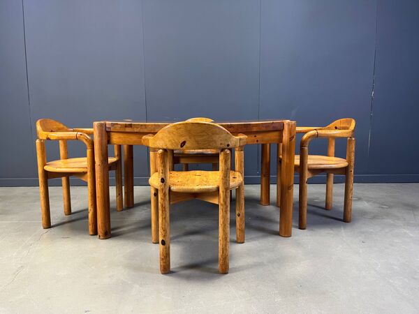 Ensemble de salle à manger en pin CJ Rosengaarden - ensemble de 5 - années 1970