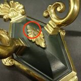 Pair of Empire style swan wall lights from Petitot - bronze & green patina