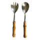 Salad servers with bamboo handles