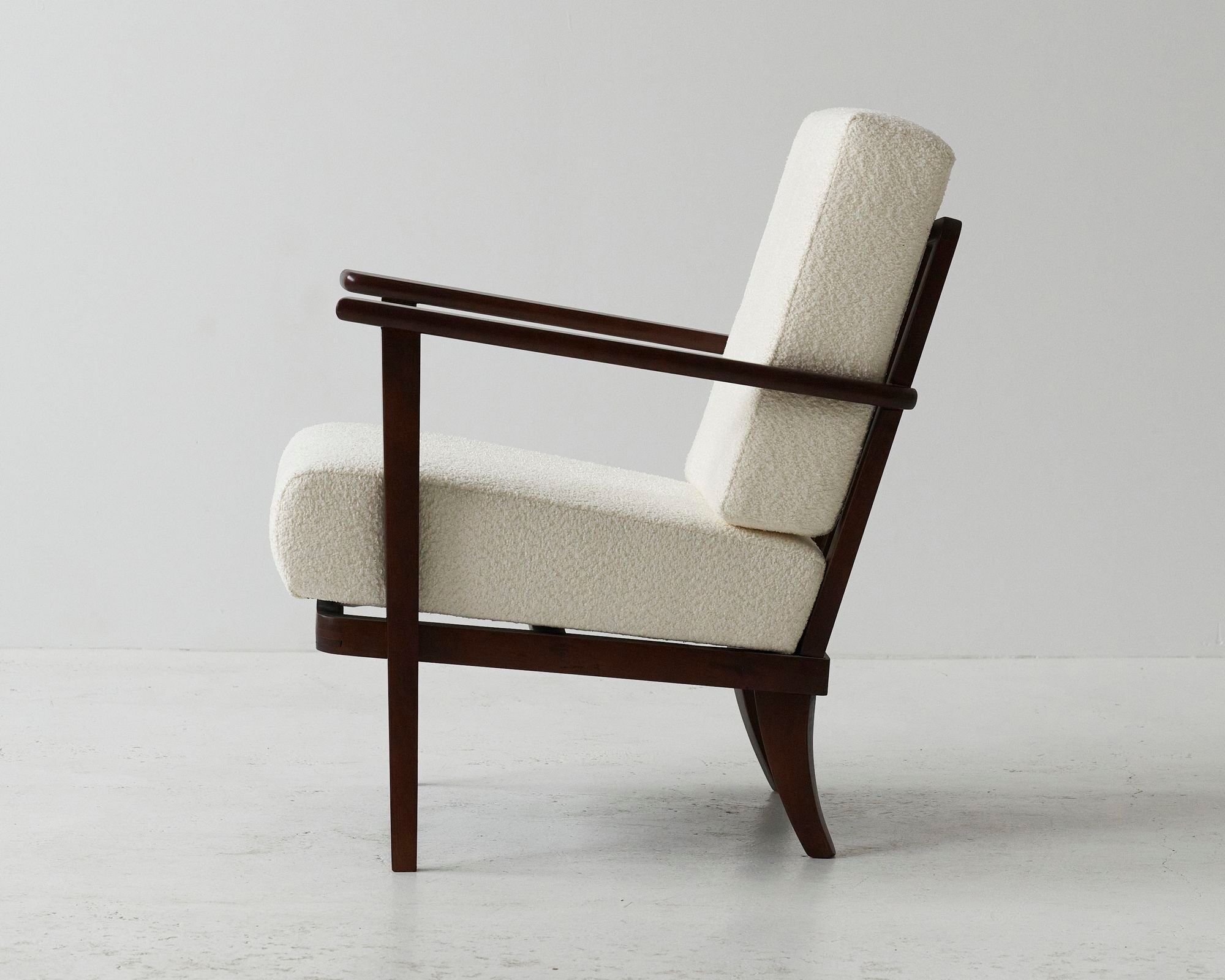 Set of ton boucle armchairs 60's