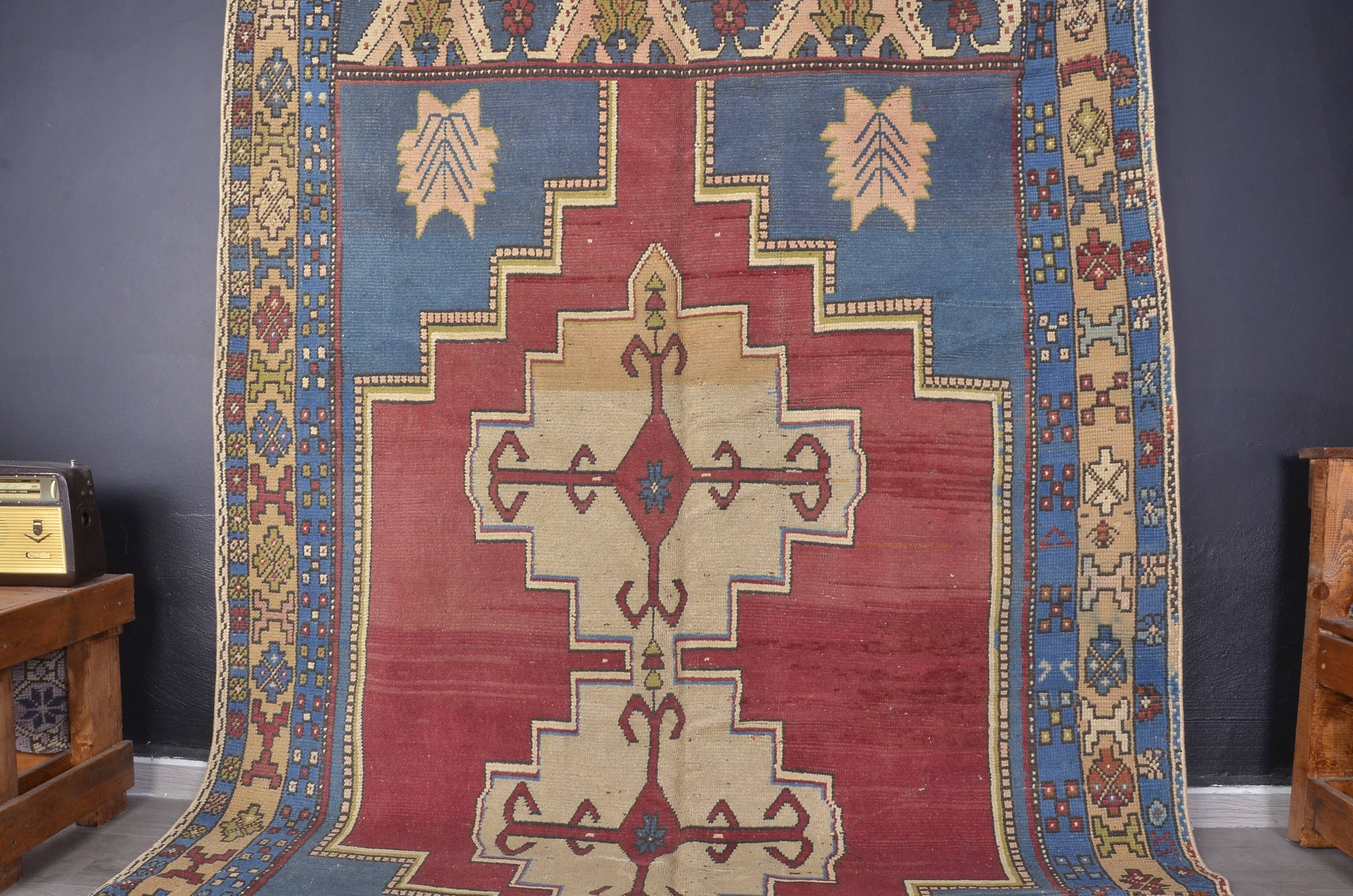 Oversize Handknotted Geometric Vintage Rug sku 1905
