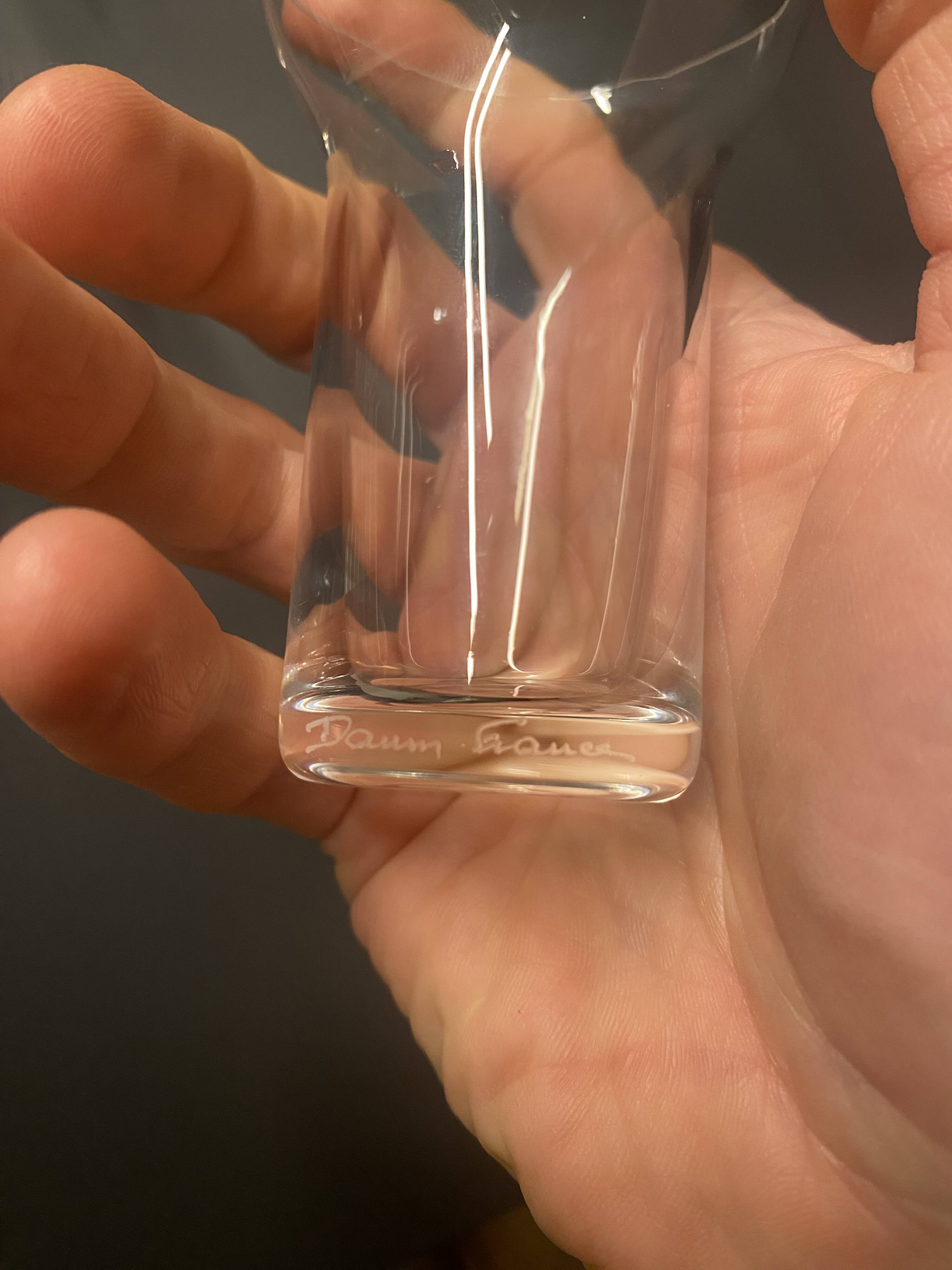 Set of modernist Bulle glasses by Roger Tallon for Daum, 1960s.