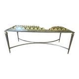 Table basse néoclassique laiton et verre