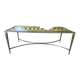 Neoclassical brass and glass coffee table