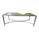 Neoclassical brass and glass coffee table