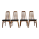 Eva Dining Chairs in Teak by Niels Koefoed for Hornslet, Leather, Set of 4