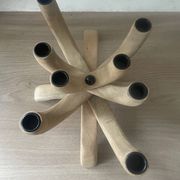 Chandelier scandinave en bois à 8 branches