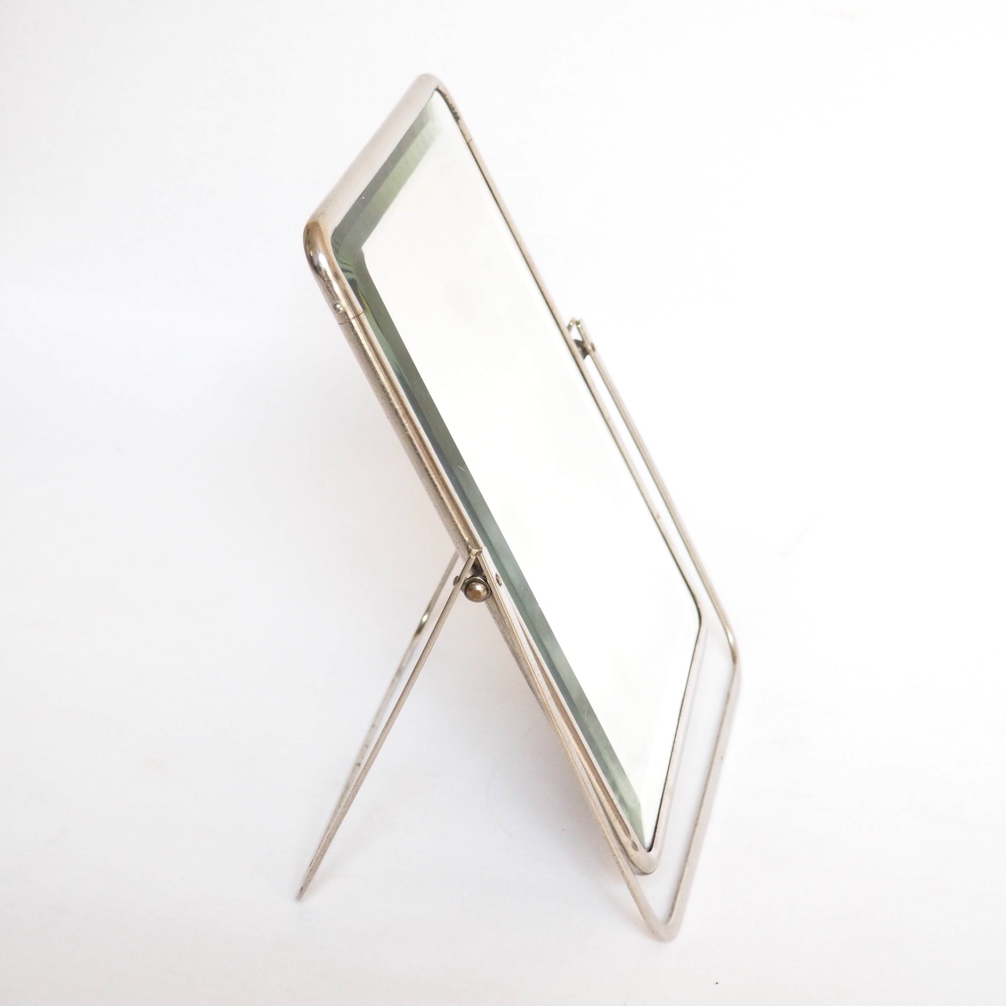 Double and beveled psyche mirror