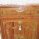 Writing desk louis xvi marquetry rosewood top royal red marble