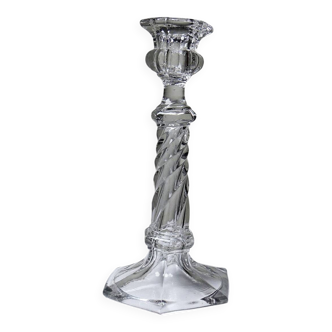 Twisted antique glass candlestick, circa 1930-1950.