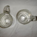Set de 2 chopes à bière soufflées bouche début 20ème