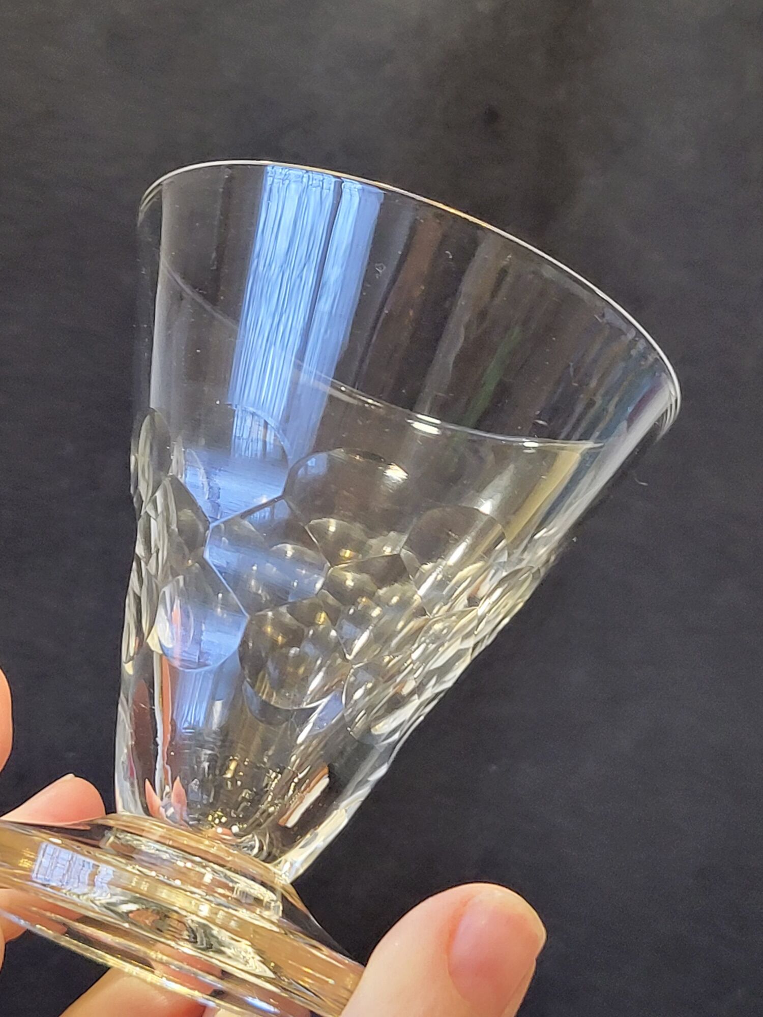 5 old glasses 1930 Verrerie Doyen Belgium model Lido faceted
